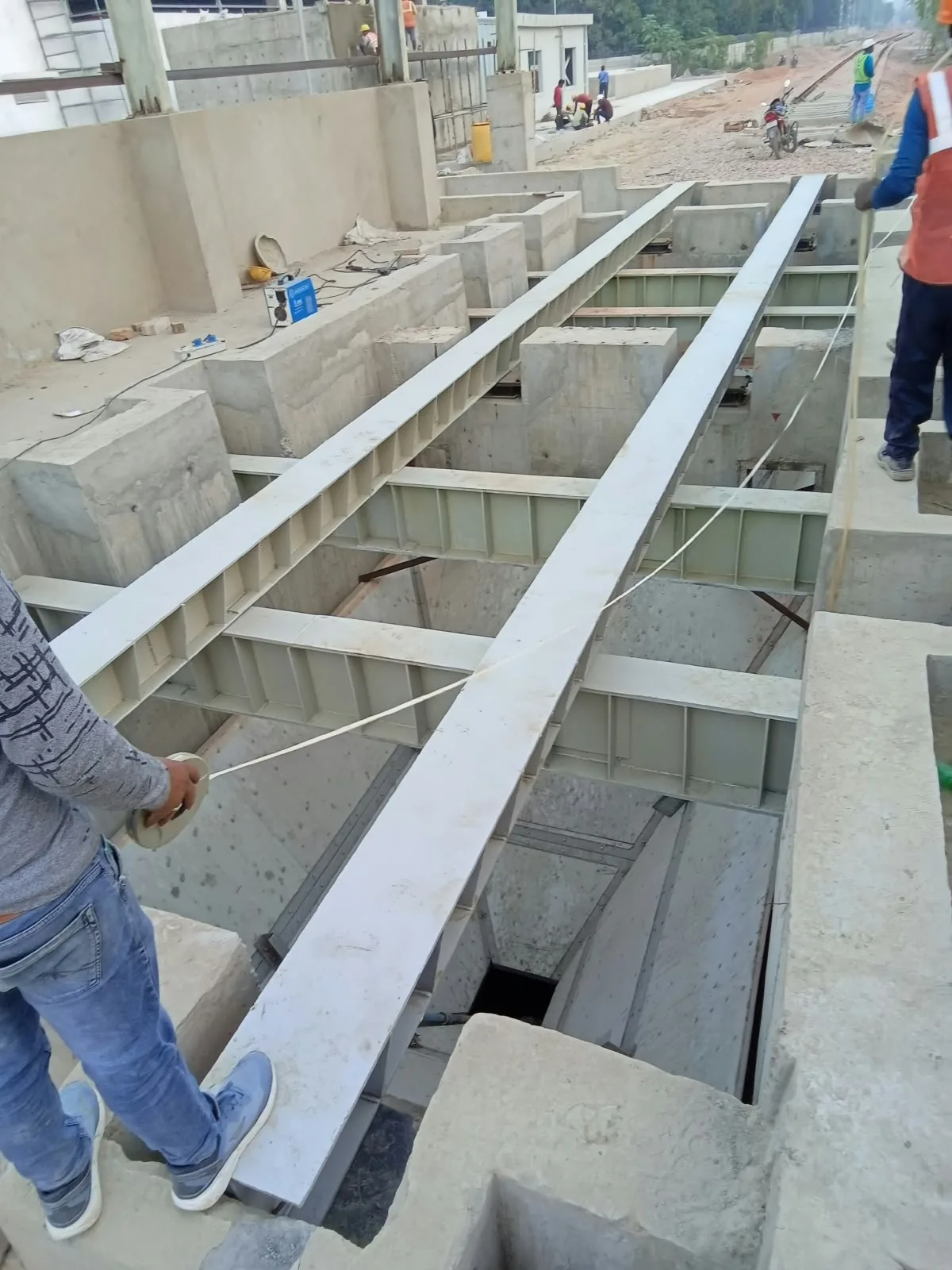 Precast concrete box culvert structure under installation