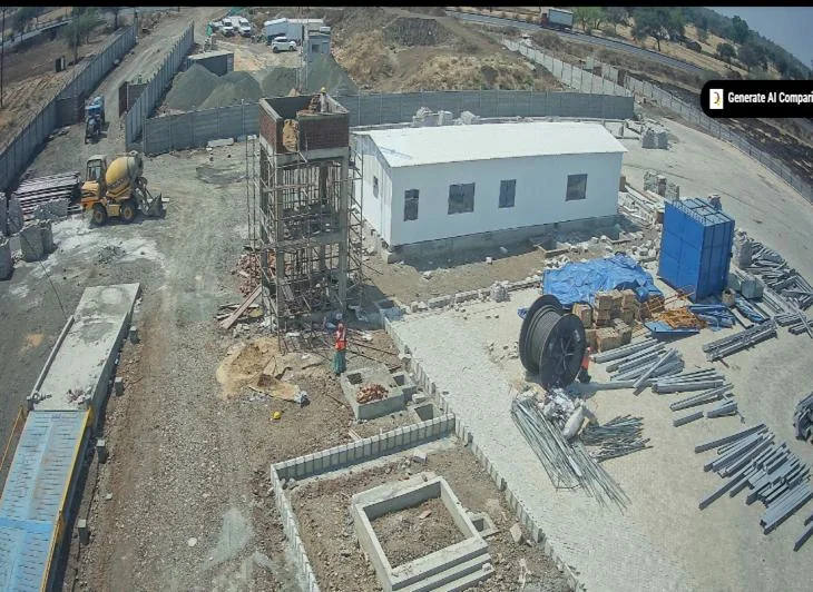 Site works in progress around a project office