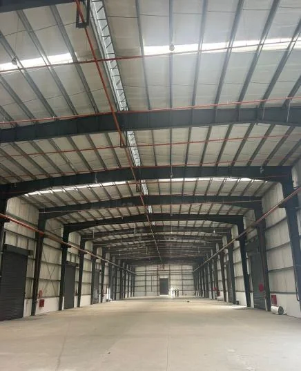 Interior of a pre-engineered warehouse structure