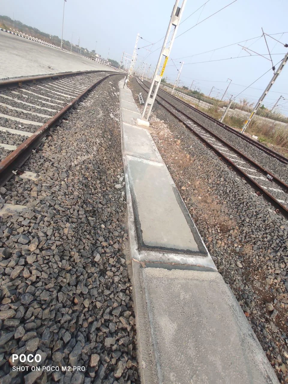 P-Way work at Nagpur with cable route and OHE masts