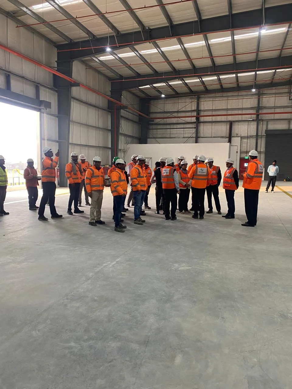 Team walkthrough of a completed DP World warehouse facility