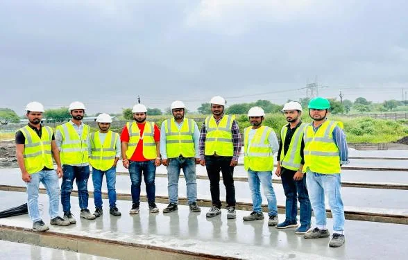 Project team on site in safety gear